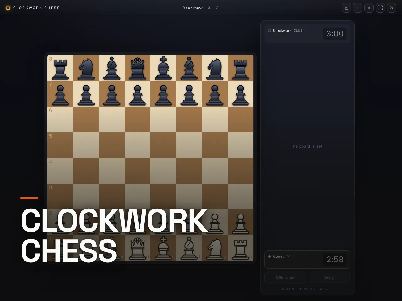 Screenshot of Clockwork Chess